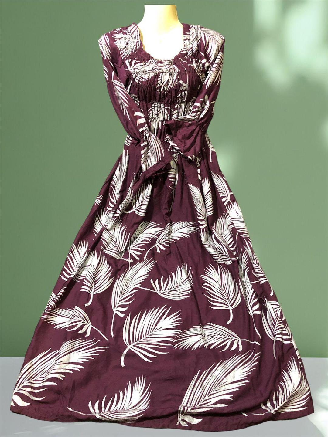 1pc women's stitched linen printed Maxi
