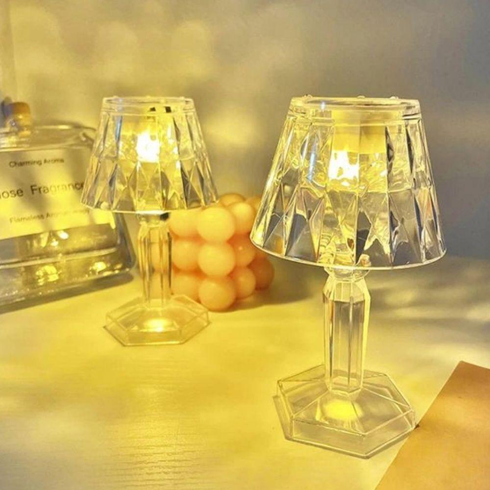 Small white crystal night lamp 1 pcs Golden light