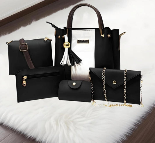 Stylish women's Hand's bags set -5 pcs  Leather Collection