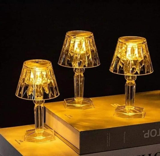 Small white crystal night lamp 1 pcs Golden light
